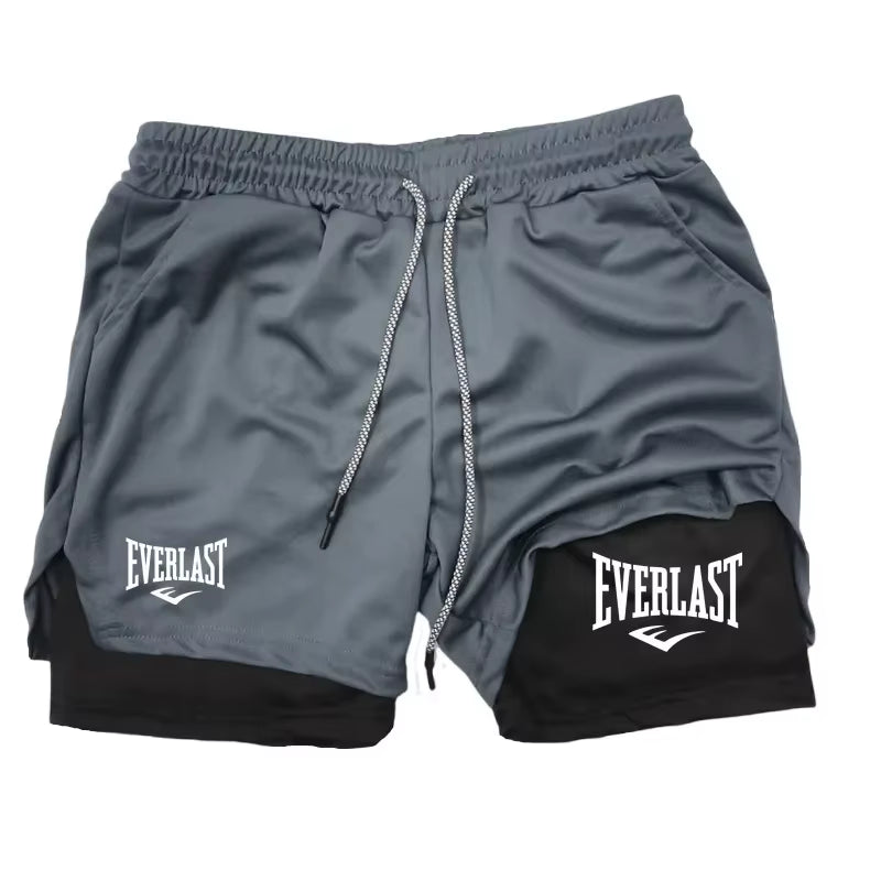 Men Running Shorts 2 in 1 Double-Deck Sport Shorts Sportswear Gym Fitness Short Pants Training Jogging Bottom Men'S Clothing