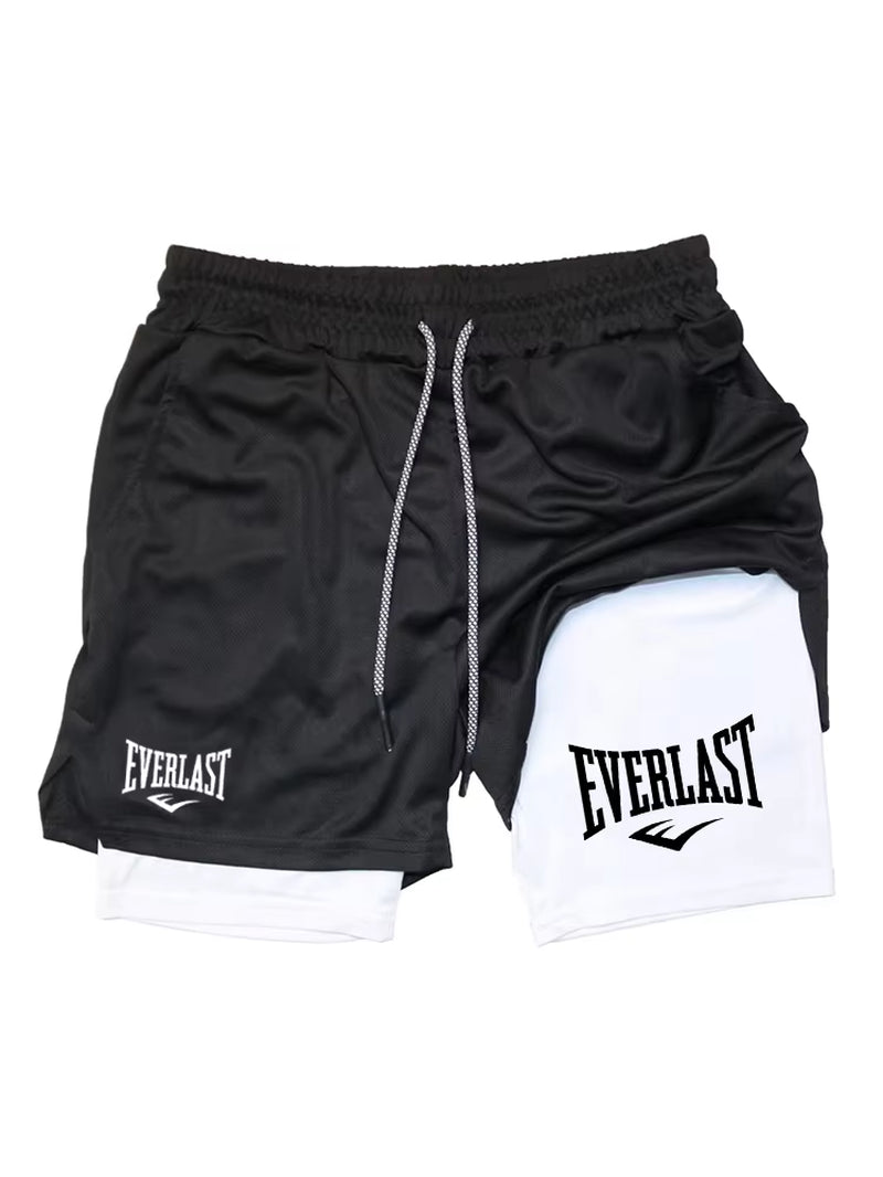 Men Running Shorts 2 in 1 Double-Deck Sport Shorts Sportswear Gym Fitness Short Pants Training Jogging Bottom Men'S Clothing