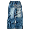 Men’s Vintage American Pattern Letter Jeans