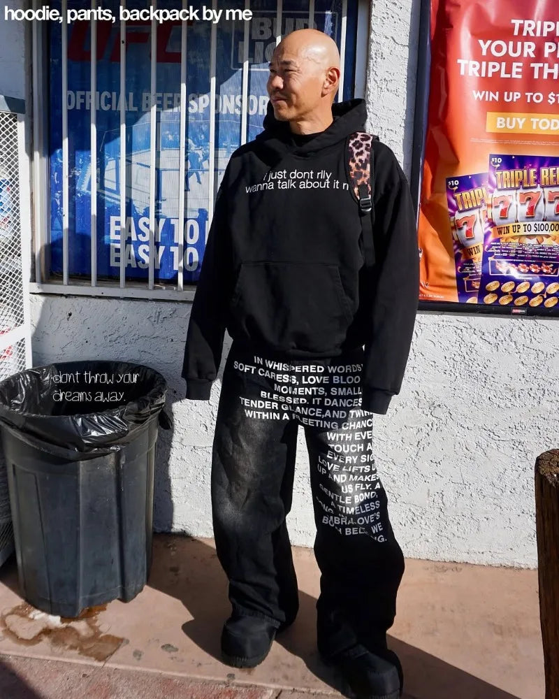 Men’s Vintage American Pattern Letter Jeans